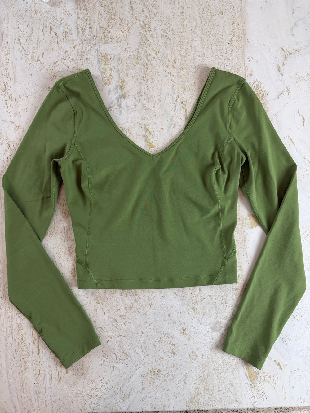 Lululemon Align Long Sleeve Crop Nulu Green NWT Approx Size 6 No Size Tag